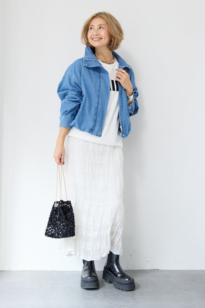 ボリュームスリーブ デニムブルゾン