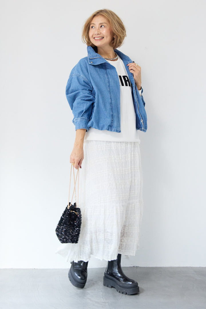 ボリュームスリーブ デニムブルゾン