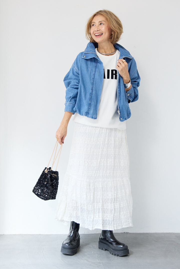 ボリュームスリーブ デニムブルゾン