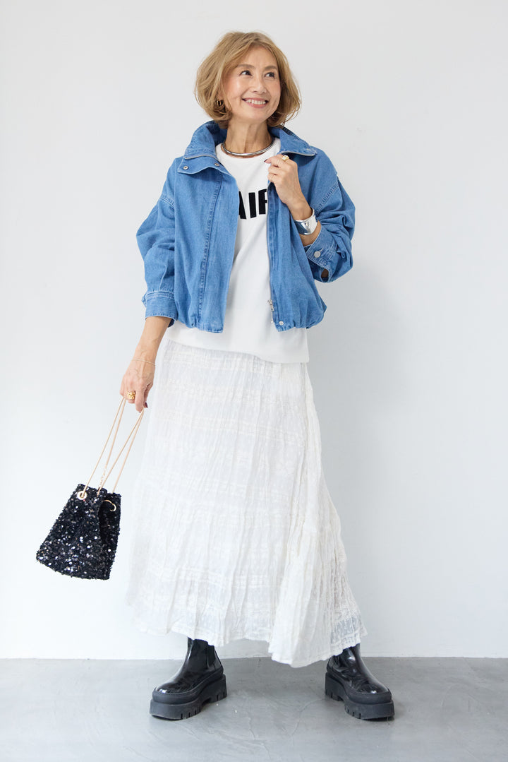 ボリュームスリーブ デニムブルゾン