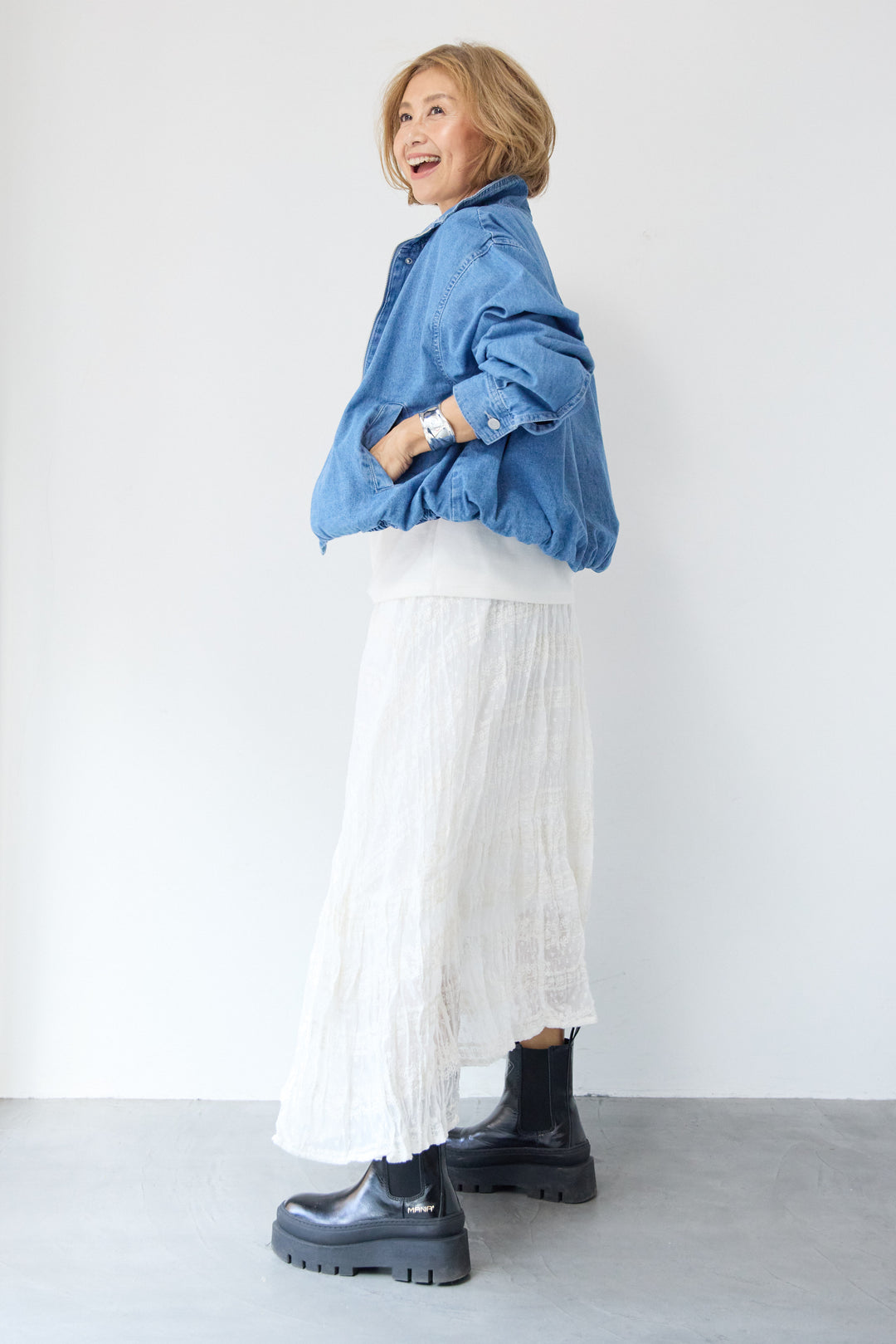 ボリュームスリーブ デニムブルゾン