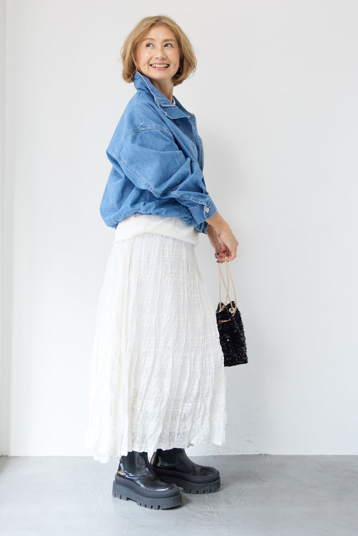 ボリュームスリーブ デニムブルゾン