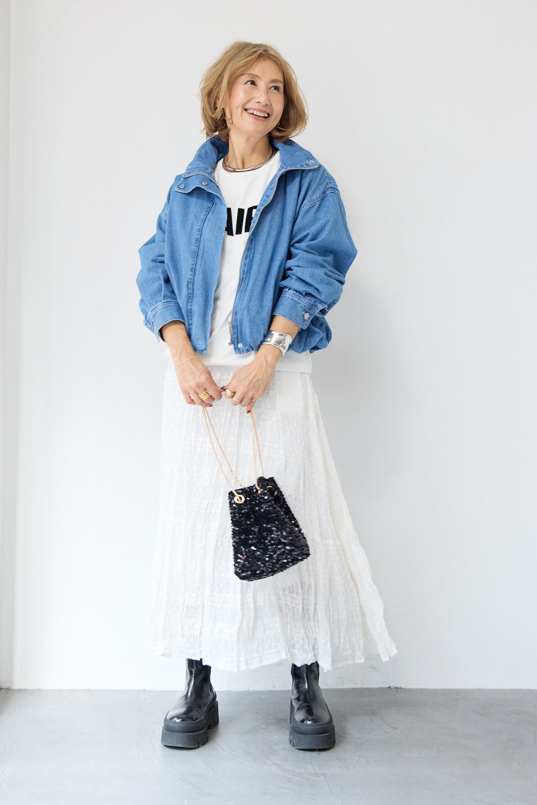 ボリュームスリーブ デニムブルゾン