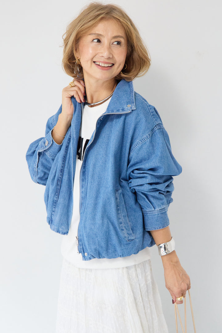 ボリュームスリーブ デニムブルゾン