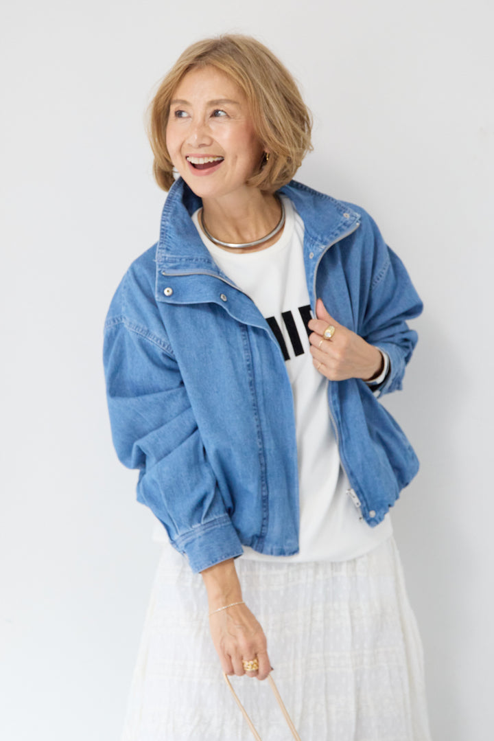 ボリュームスリーブ デニムブルゾン