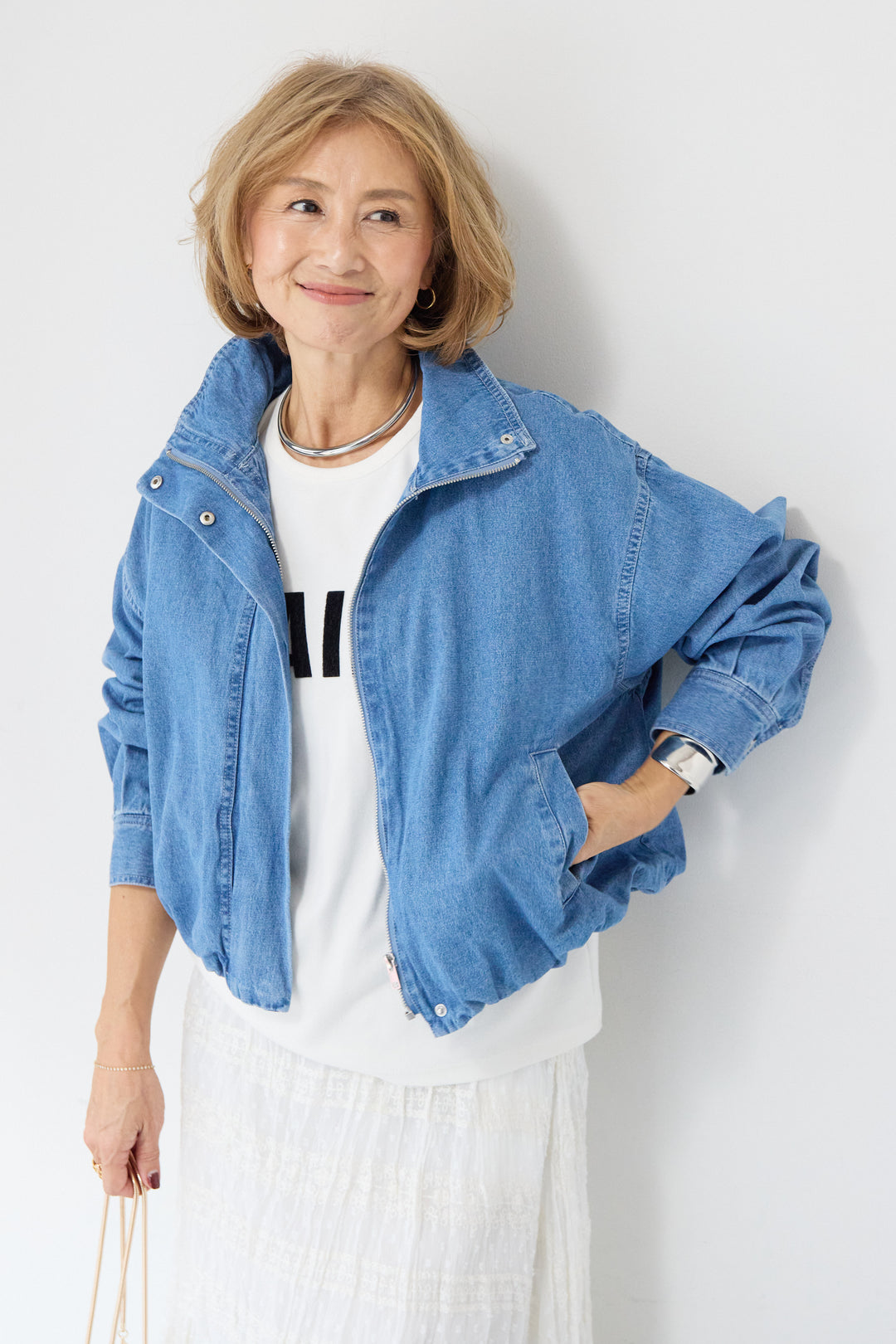 ボリュームスリーブ デニムブルゾン