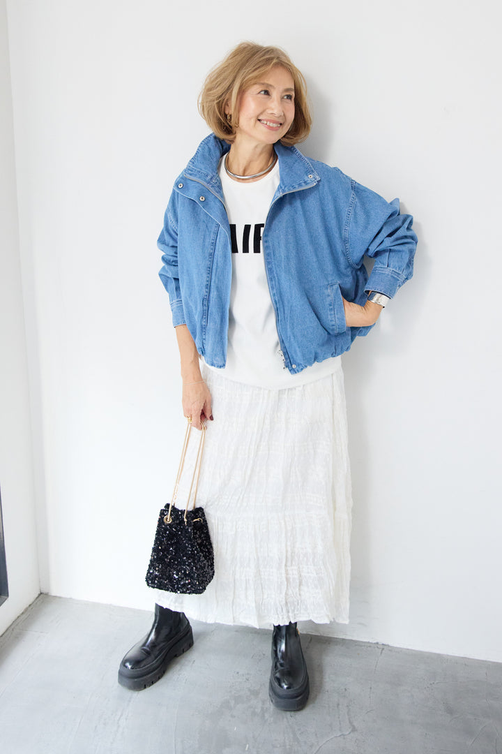 ボリュームスリーブ デニムブルゾン