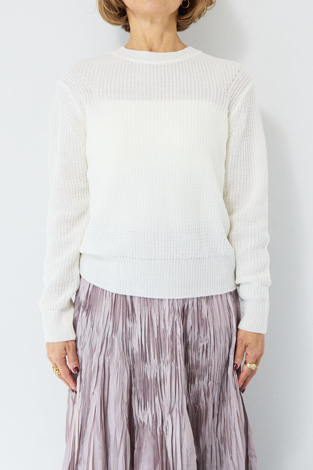 シアー メッシュ編み プルオーバー