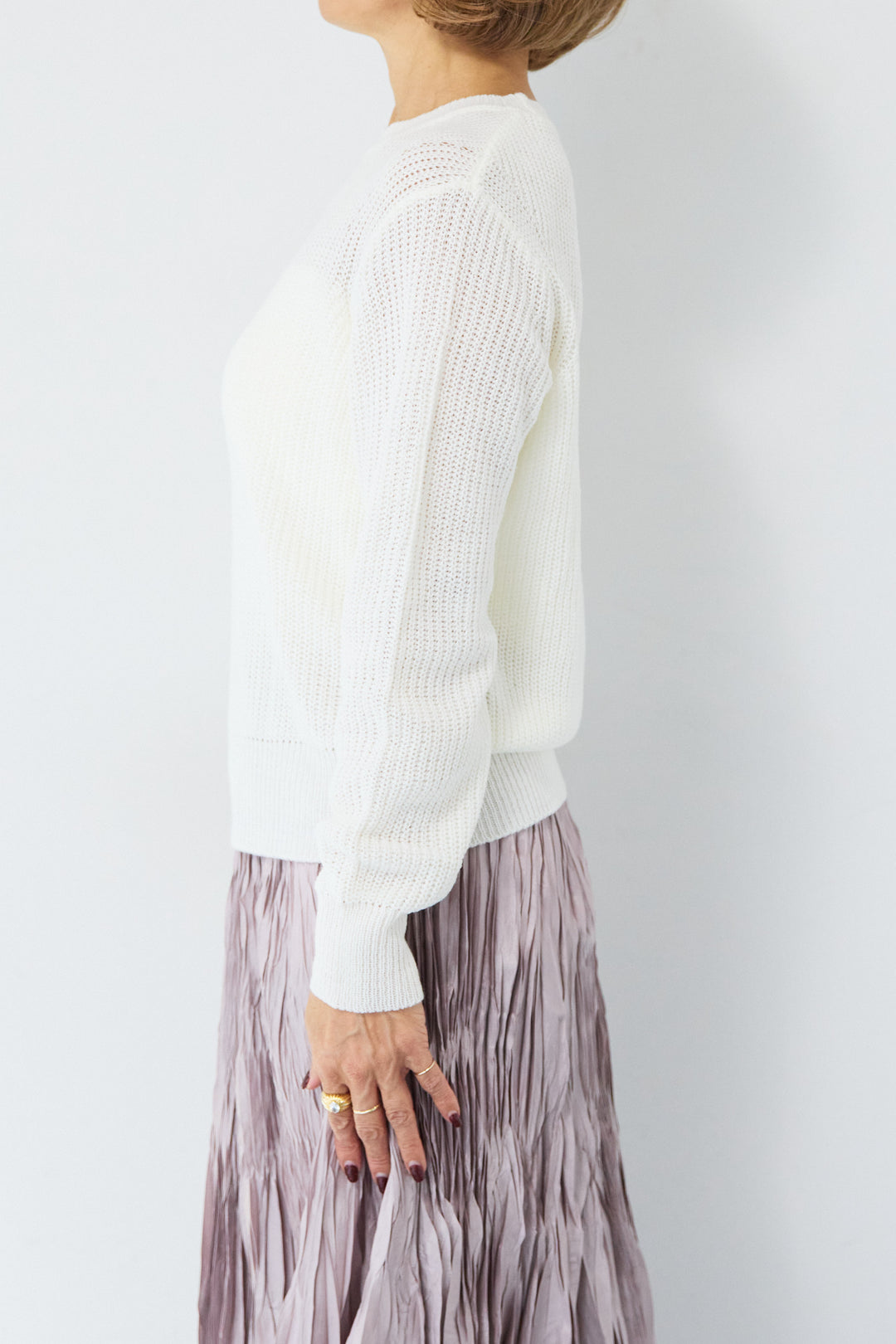 シアー メッシュ編み プルオーバー