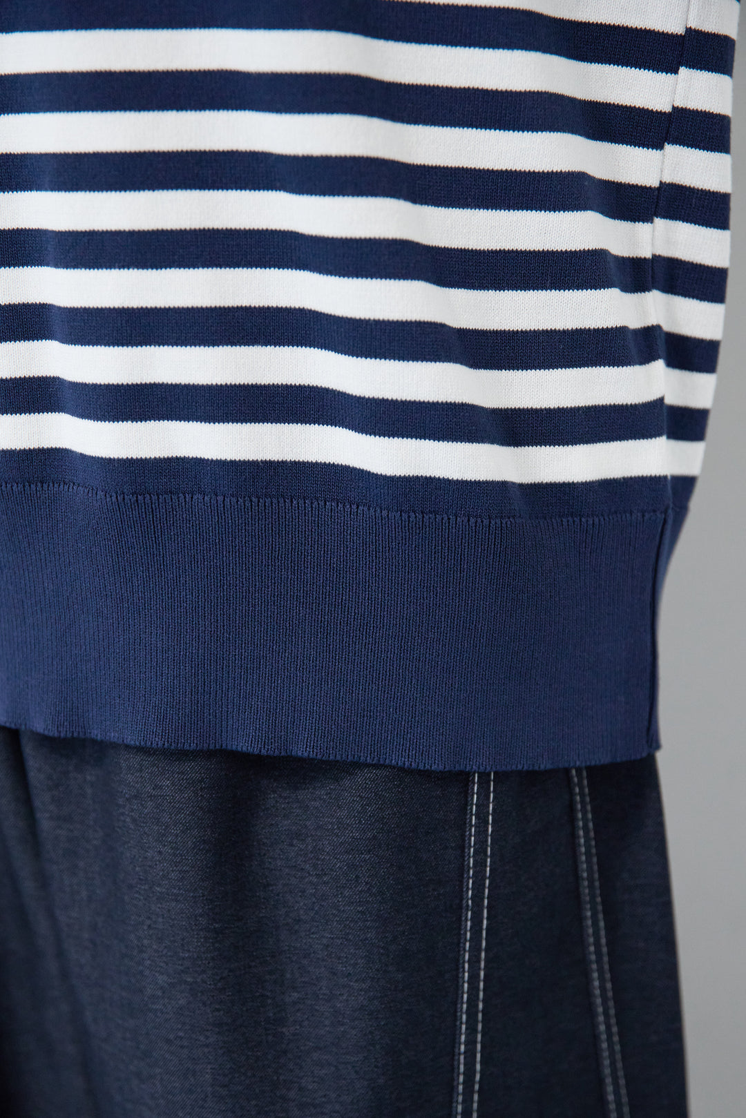 ゴールドボタン・ミラノリブ ボーダーニットプルオーバー