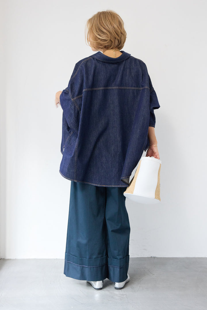 デニムライク・ドロストワイドジョガー