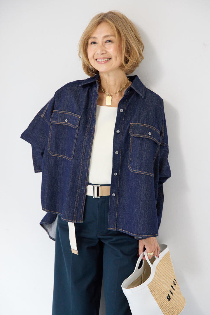 デニムライク・ドロストワイドジョガー