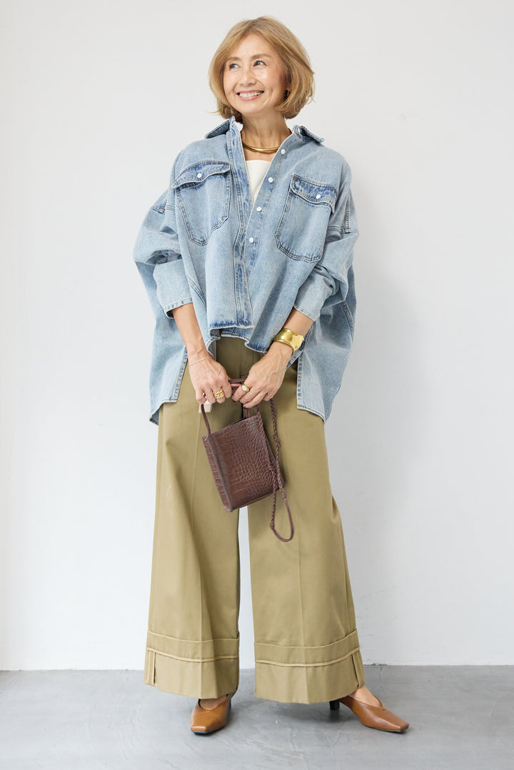 デニムライク・ドロストワイドジョガー