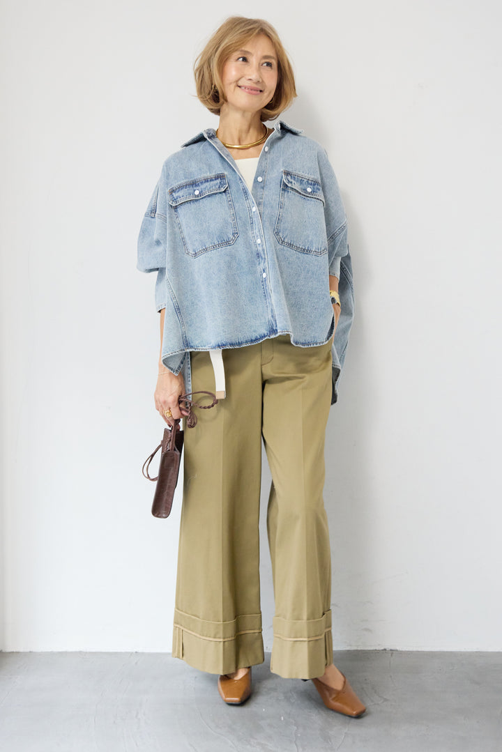 デニムライク・ドロストワイドジョガー