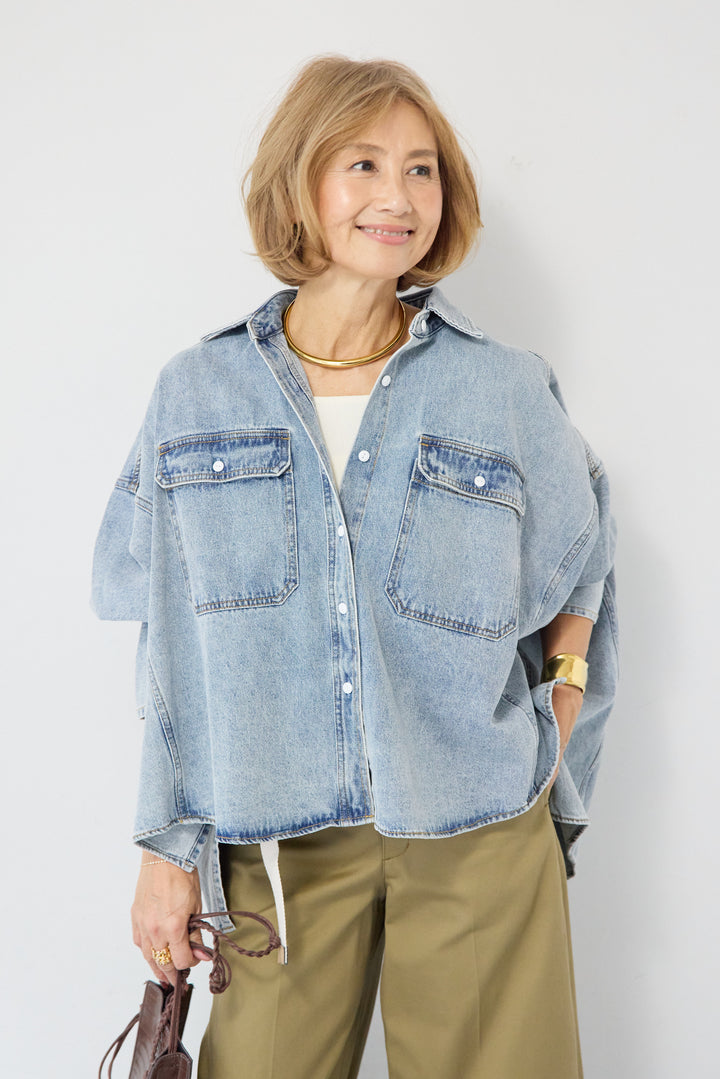 デニムライク・ドロストワイドジョガー