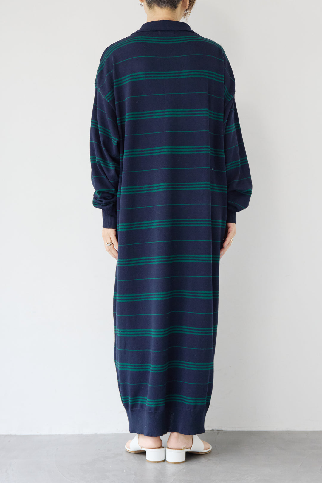 マルチボーダー ポロニットワンピース