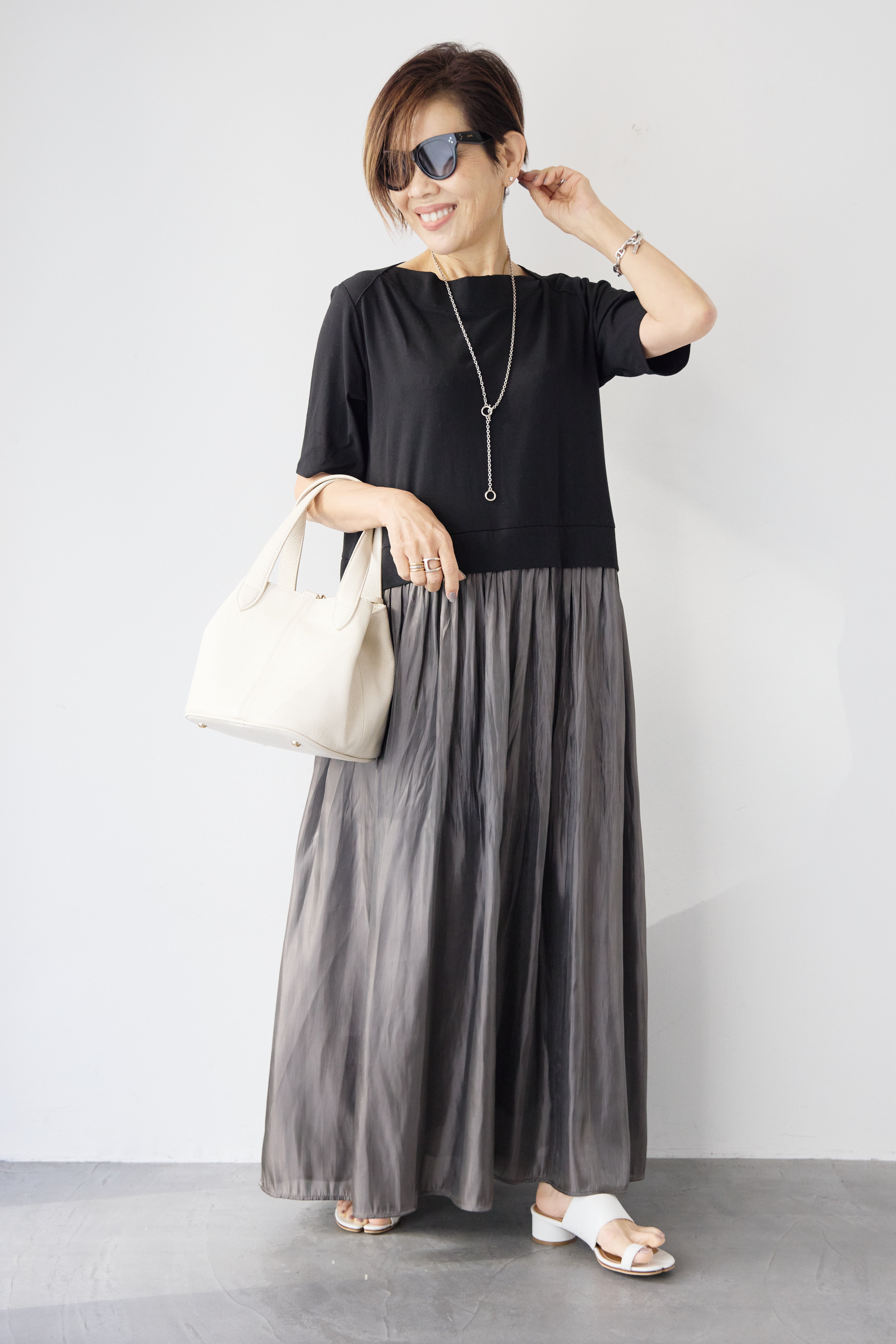 シアーギャザー切替ドッキングワンピース – plusotoha