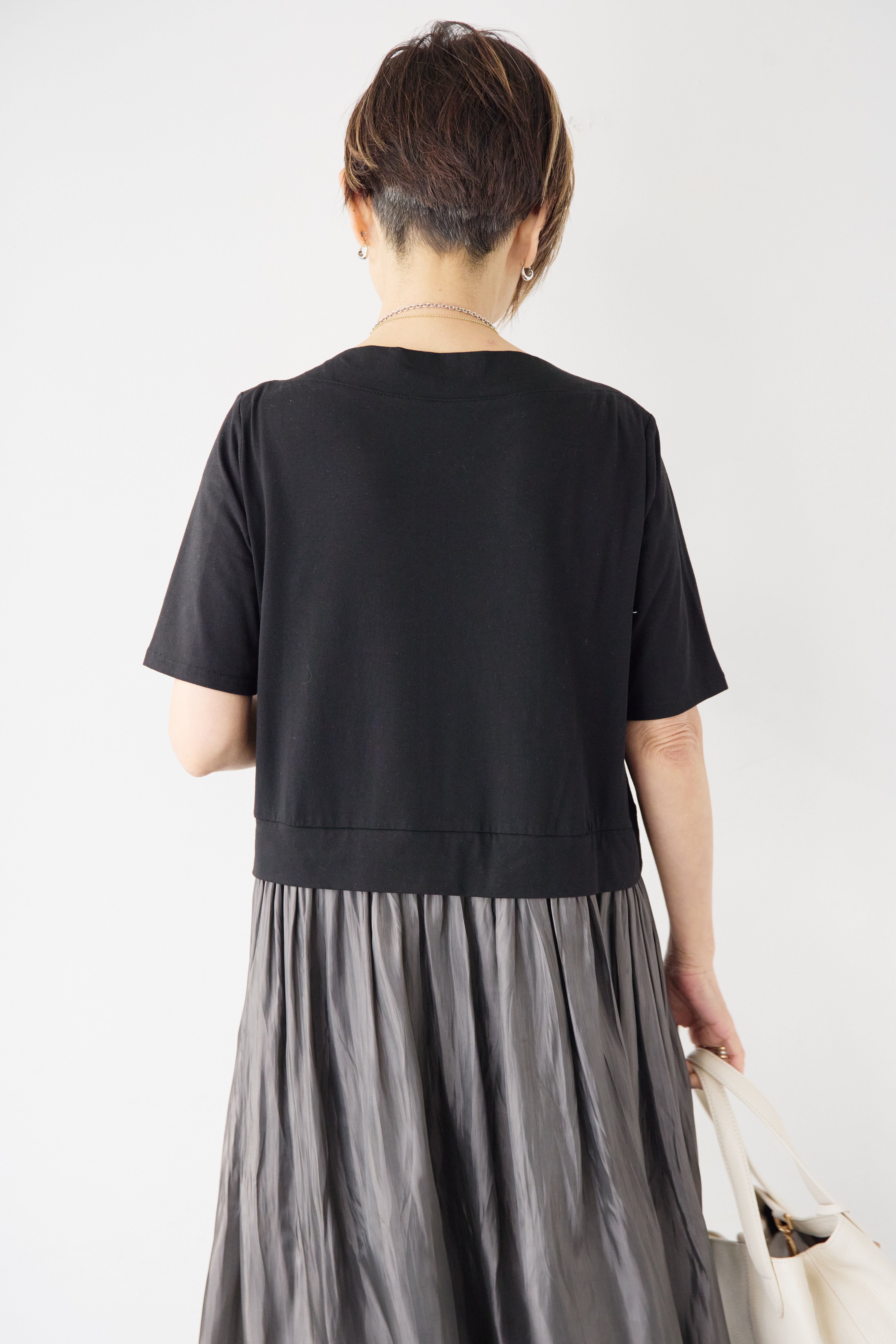 シアーギャザー切替ドッキングワンピース – plusotoha