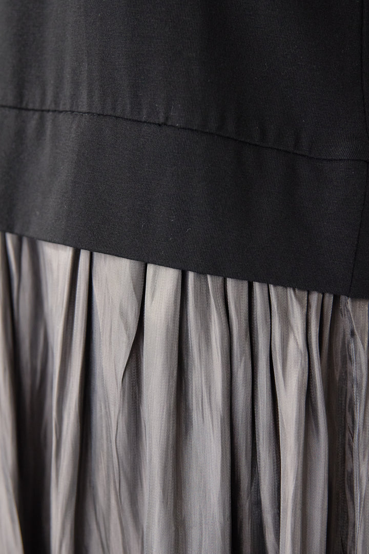 シアーギャザー切替ドッキングワンピース