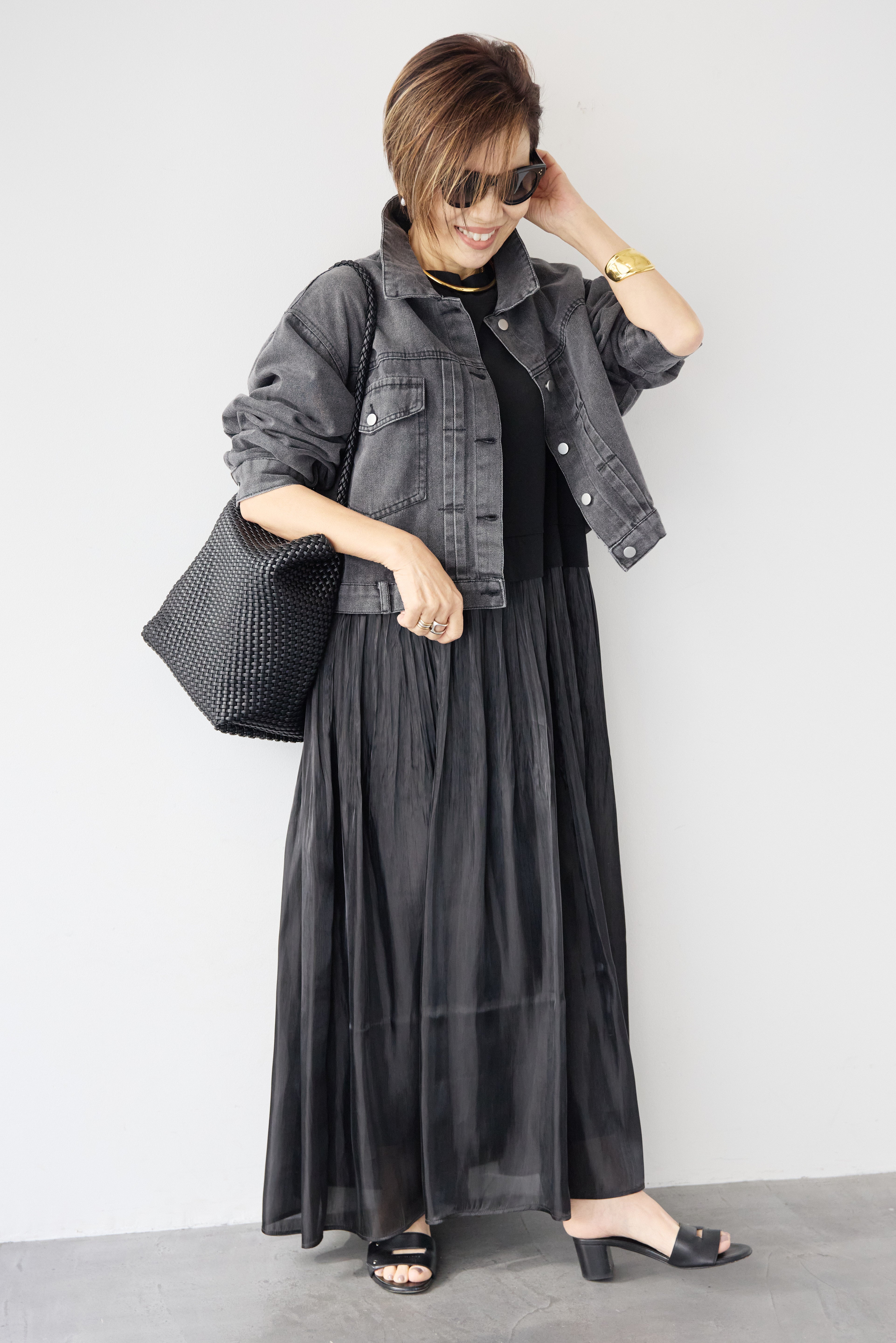 シアーギャザー切替ドッキングワンピース – plusotoha