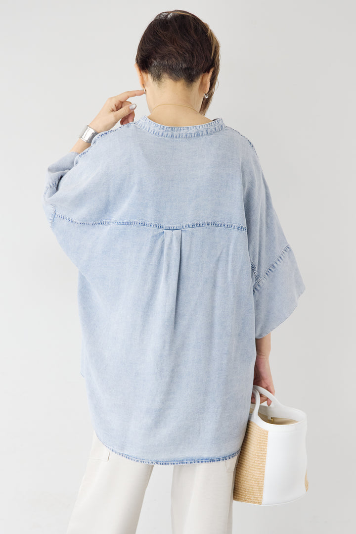 [SET]シルクライクデニムオーバーシャツ+ヴィンテージツイル カーゴパンツ(2set)