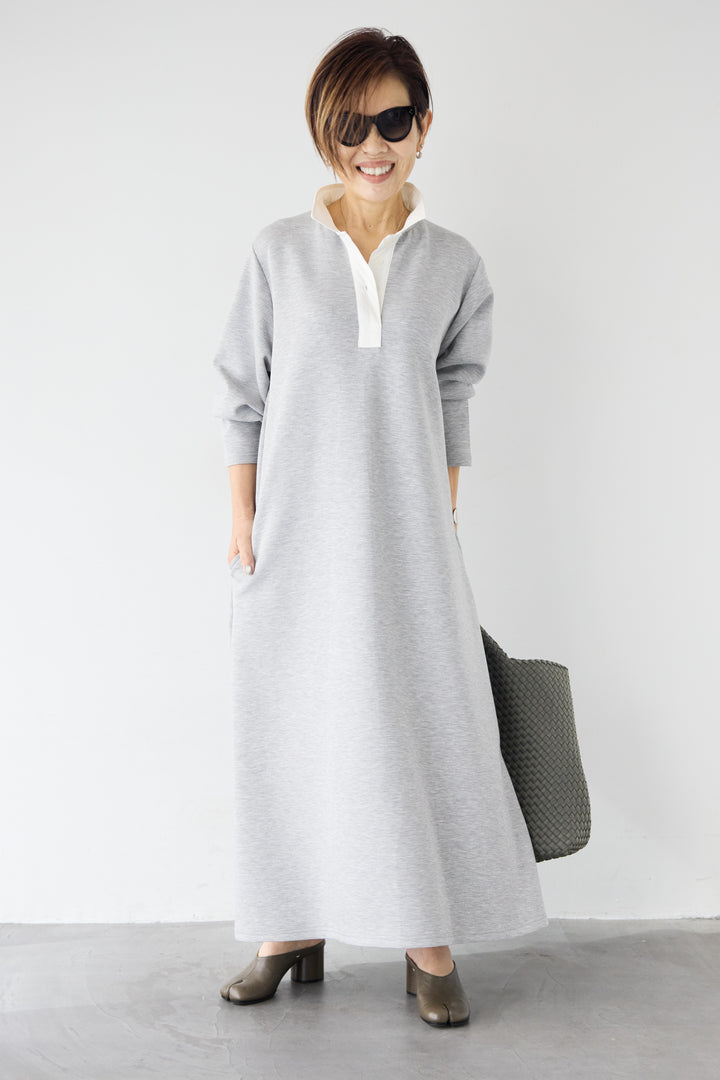 配色シャツカラー ダンボールワンピース