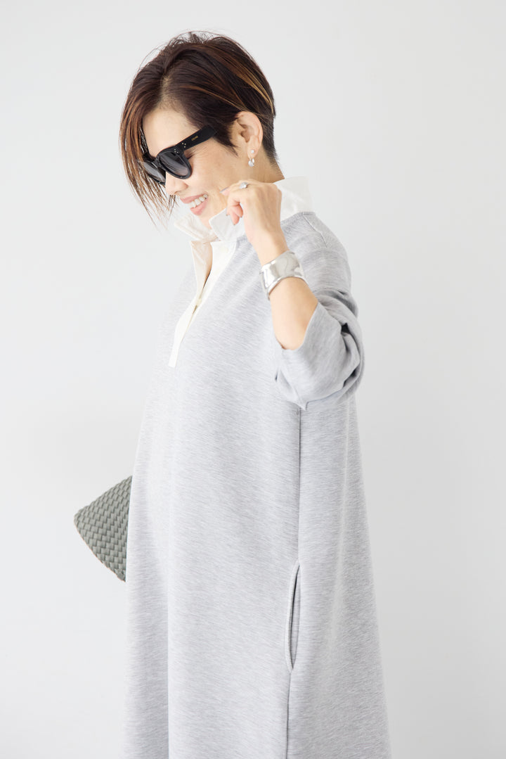 配色シャツカラー ダンボールワンピース