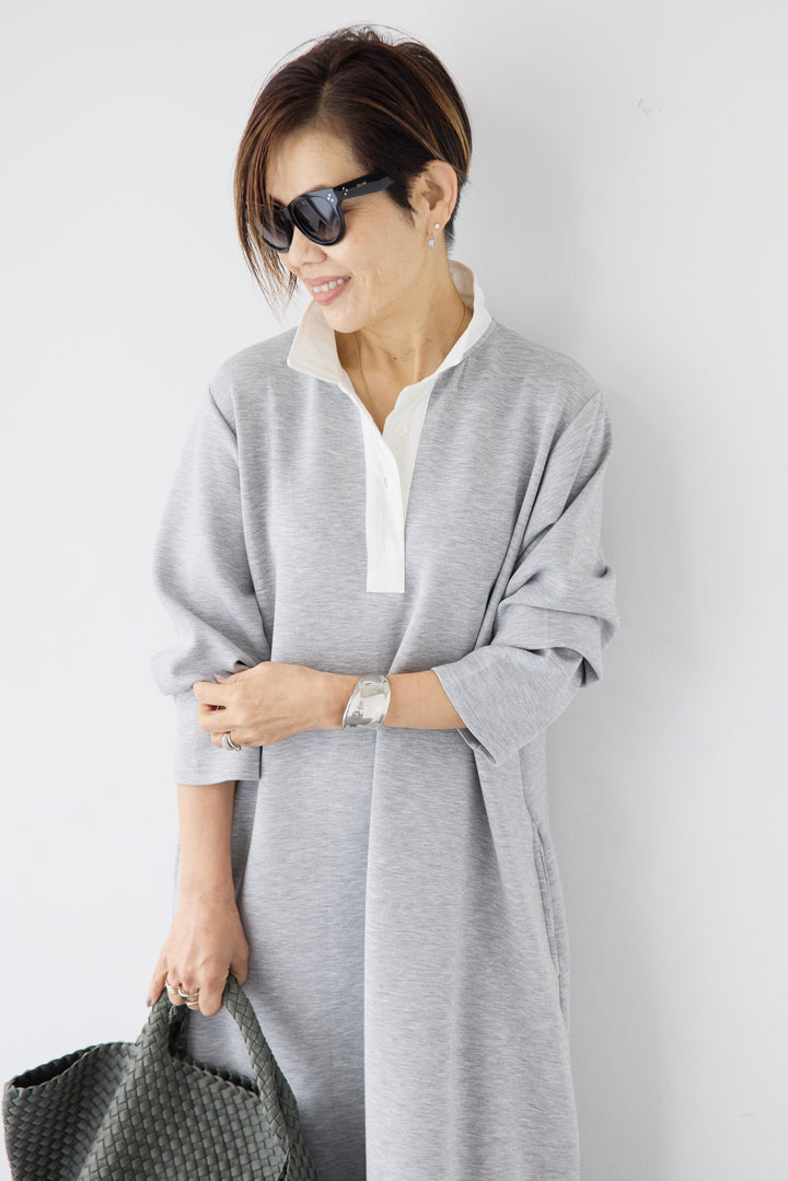 配色シャツカラー ダンボールワンピース