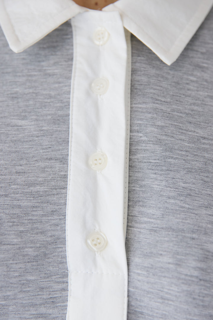 配色シャツカラー ダンボールワンピース