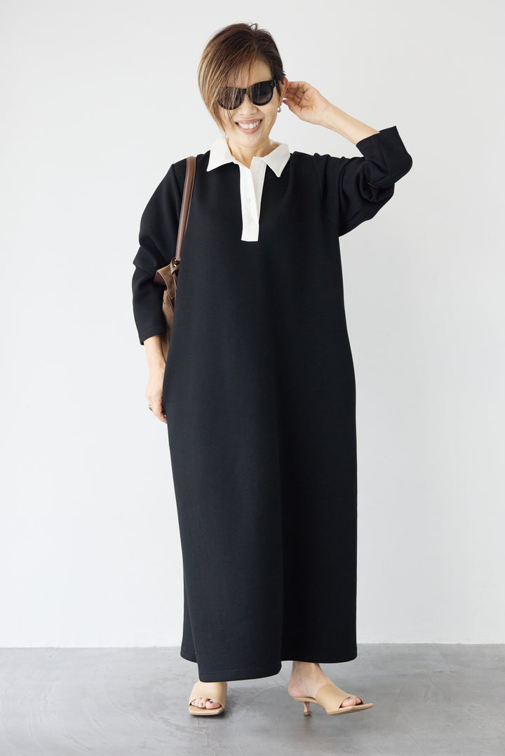 配色シャツカラー ダンボールワンピース