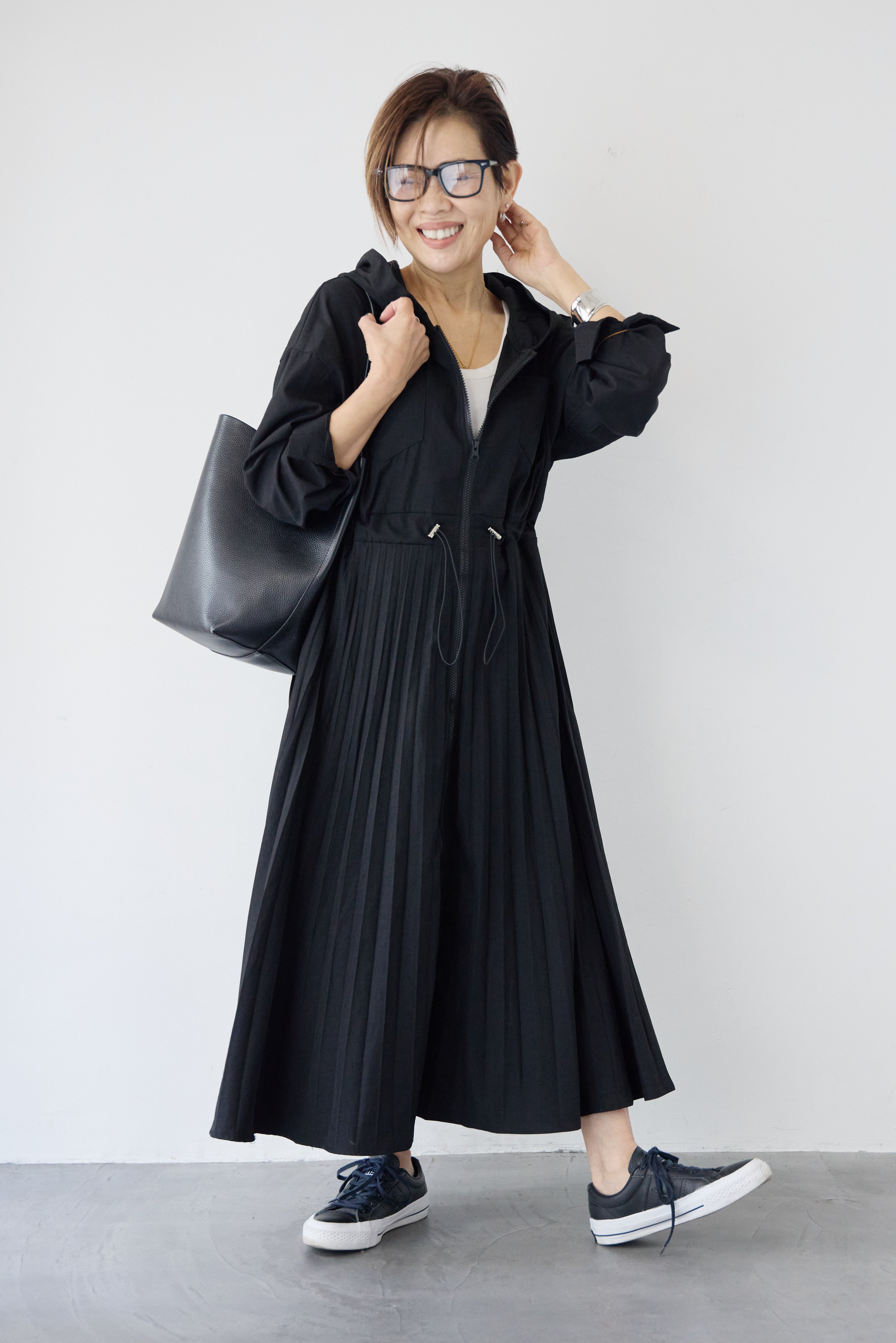 2WAYフーディー プリーツコートワンピース – plusotoha