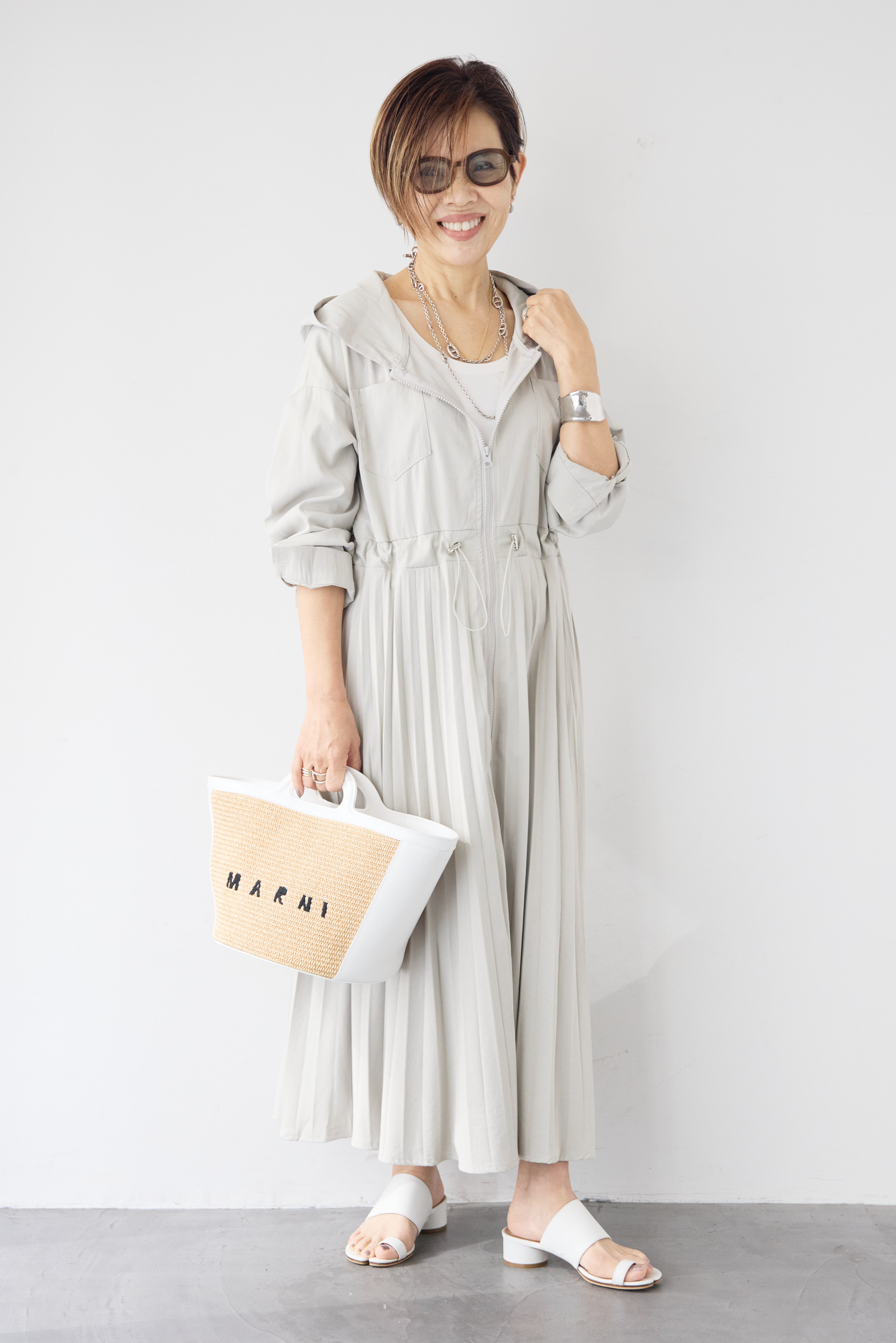 2WAYフーディー プリーツコートワンピース – plusotoha