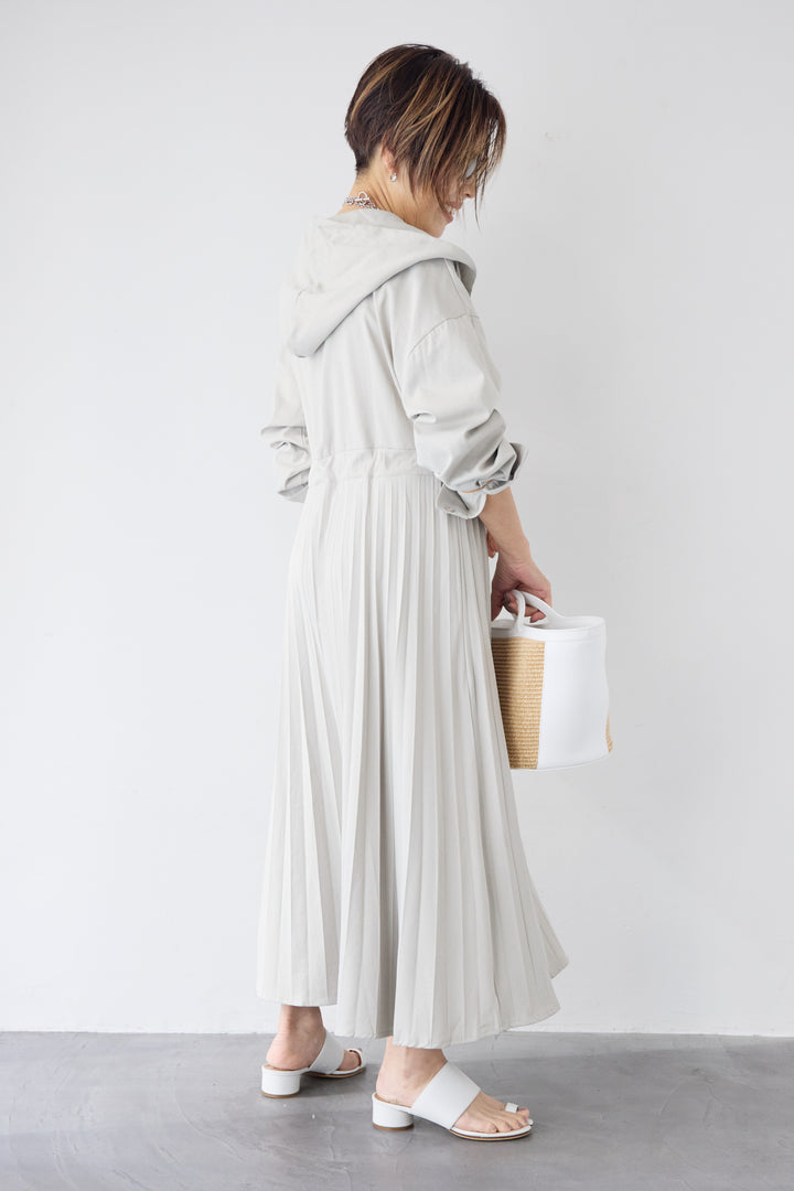 2WAYフーディー プリーツコートワンピース