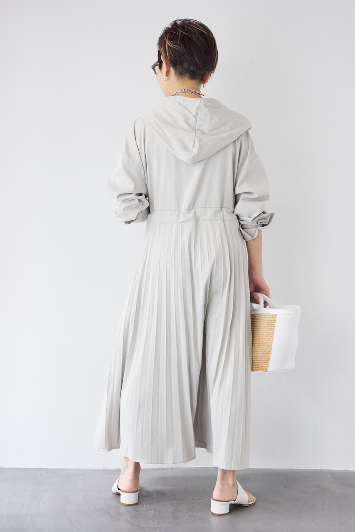 2WAYフーディー プリーツコートワンピース