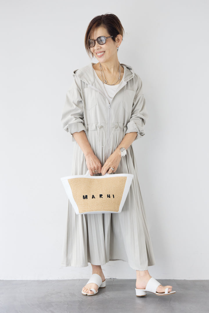 2WAYフーディー プリーツコートワンピース