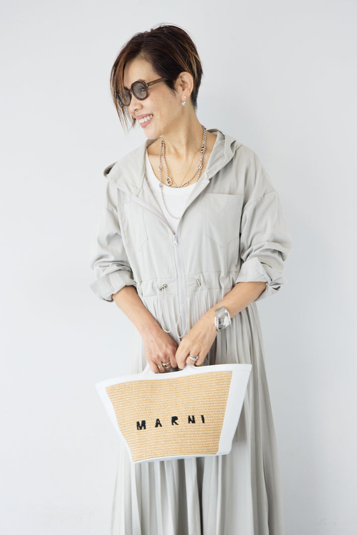 2WAYフーディー プリーツコートワンピース