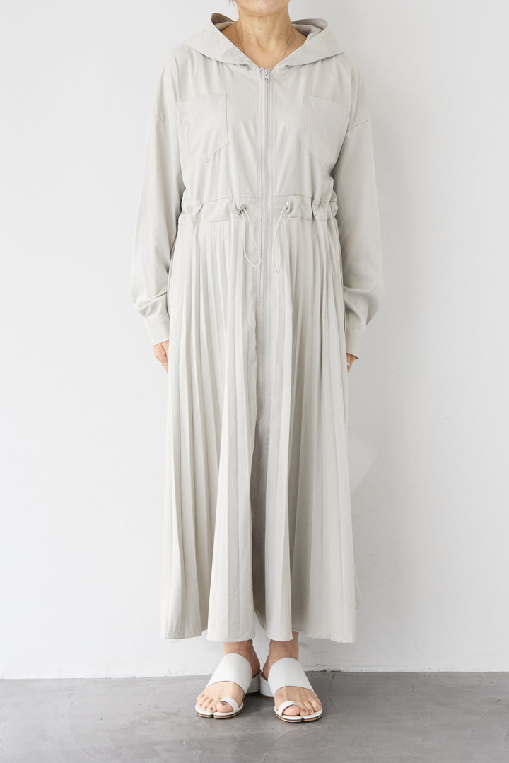 2WAYフーディー プリーツコートワンピース