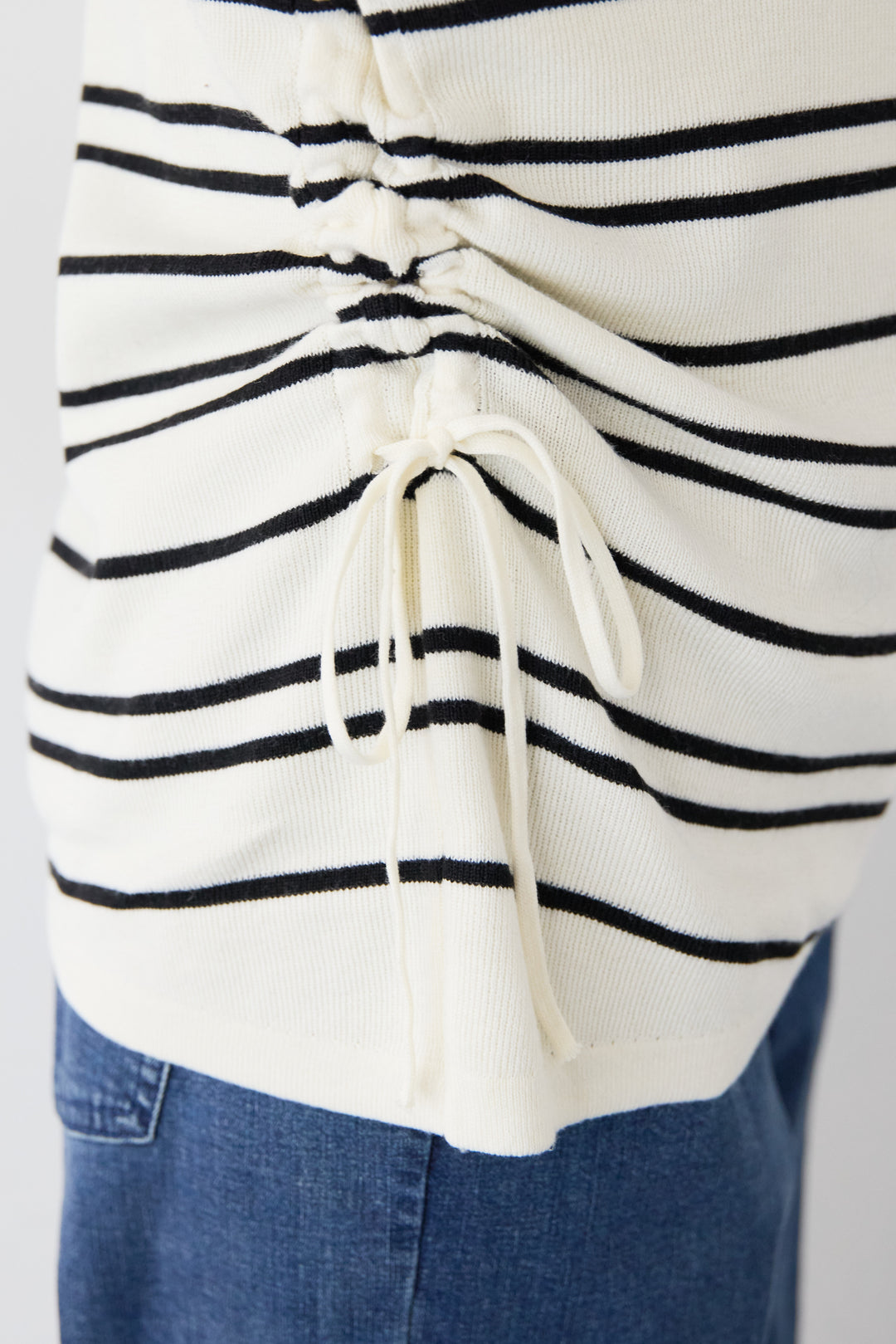 アシメギャザーボーダーニット