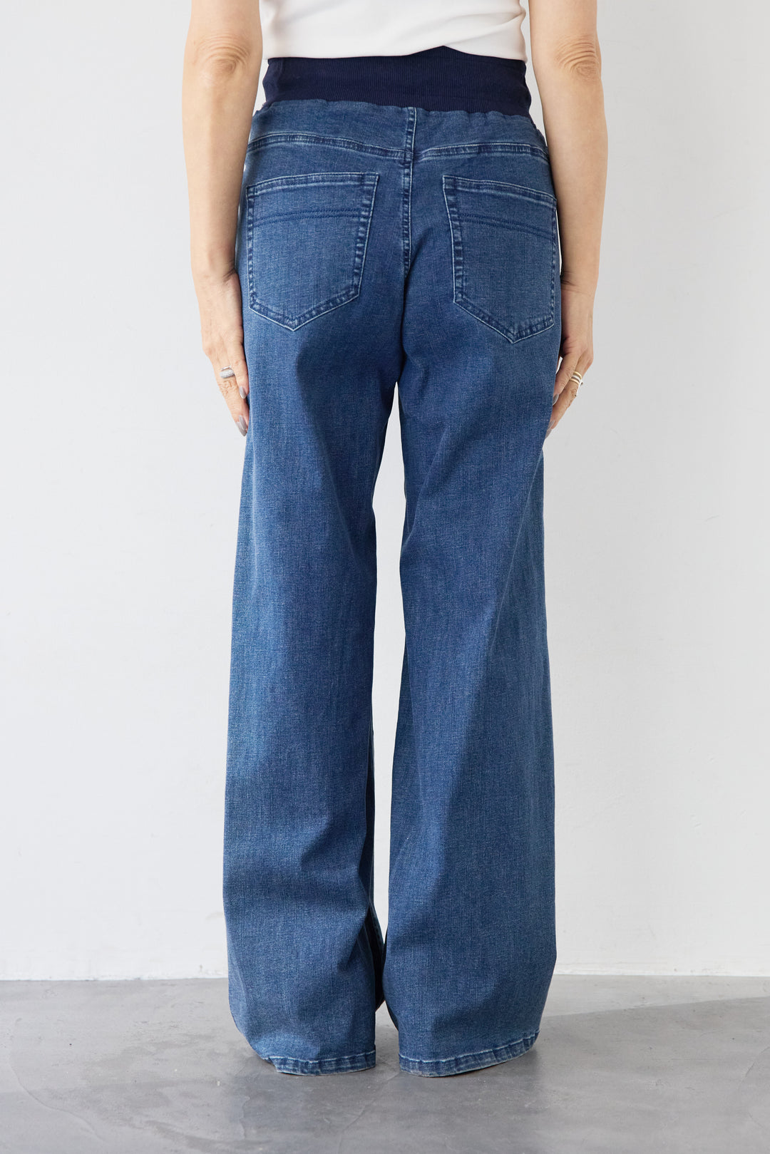 ウエストリブデニムパンツ