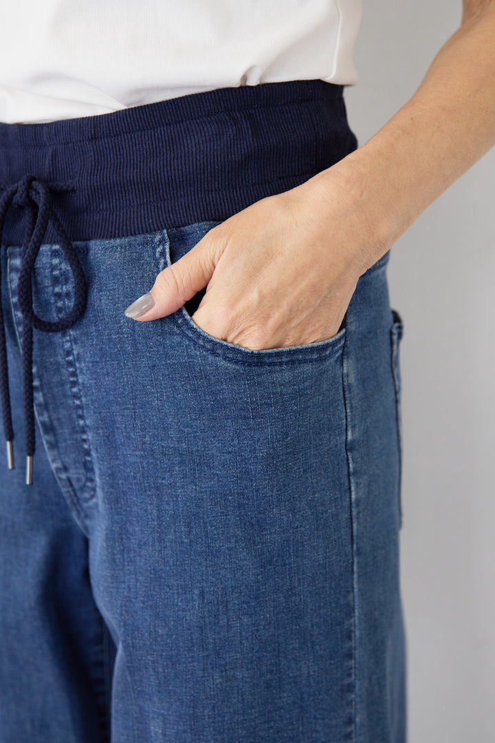 ウエストリブデニムパンツ