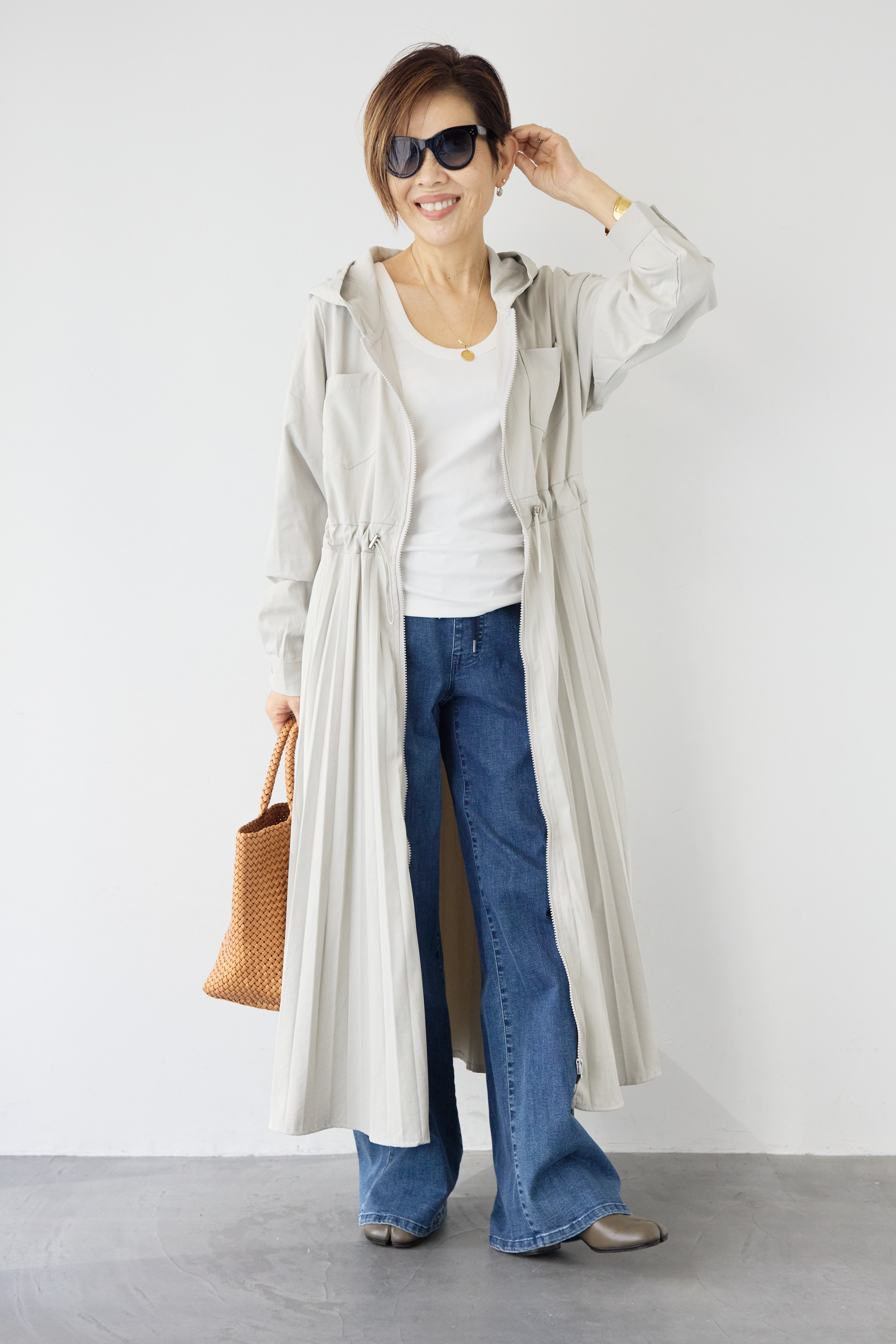 2WAYフーディー プリーツコートワンピース – plusotoha