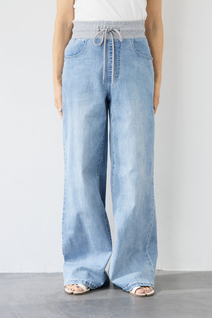 ウエストリブデニムパンツ