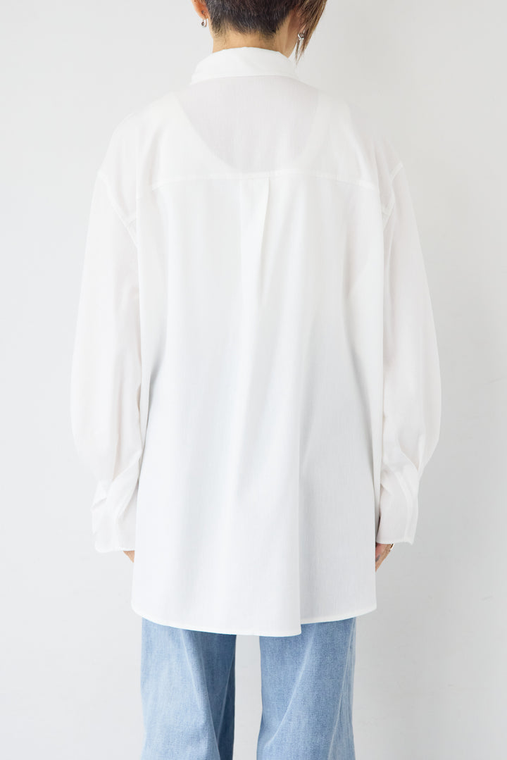 [SET]袖タック チュニックシャツ+シアーライン配色パンツ(2set)