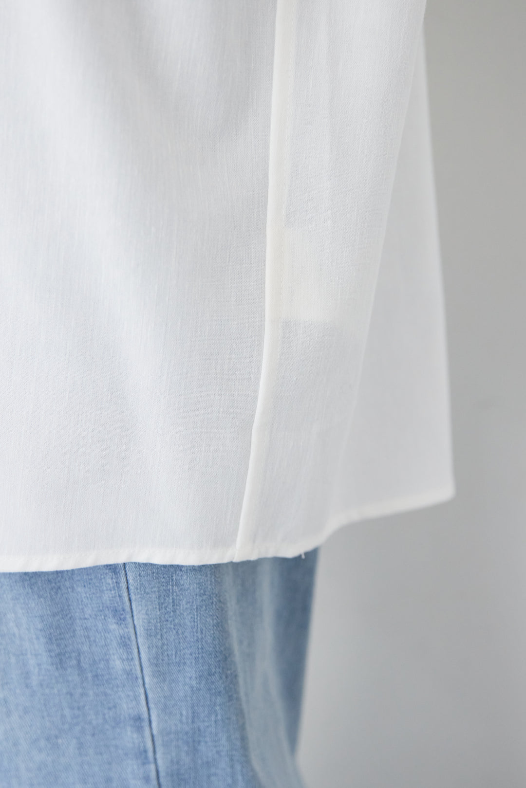 [SET]袖タック チュニックシャツ+シアーライン配色パンツ(2set)