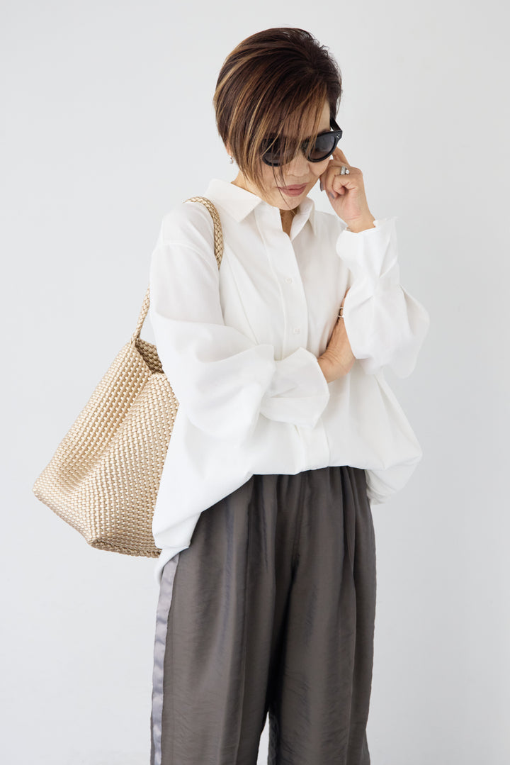 袖タック チュニックシャツ