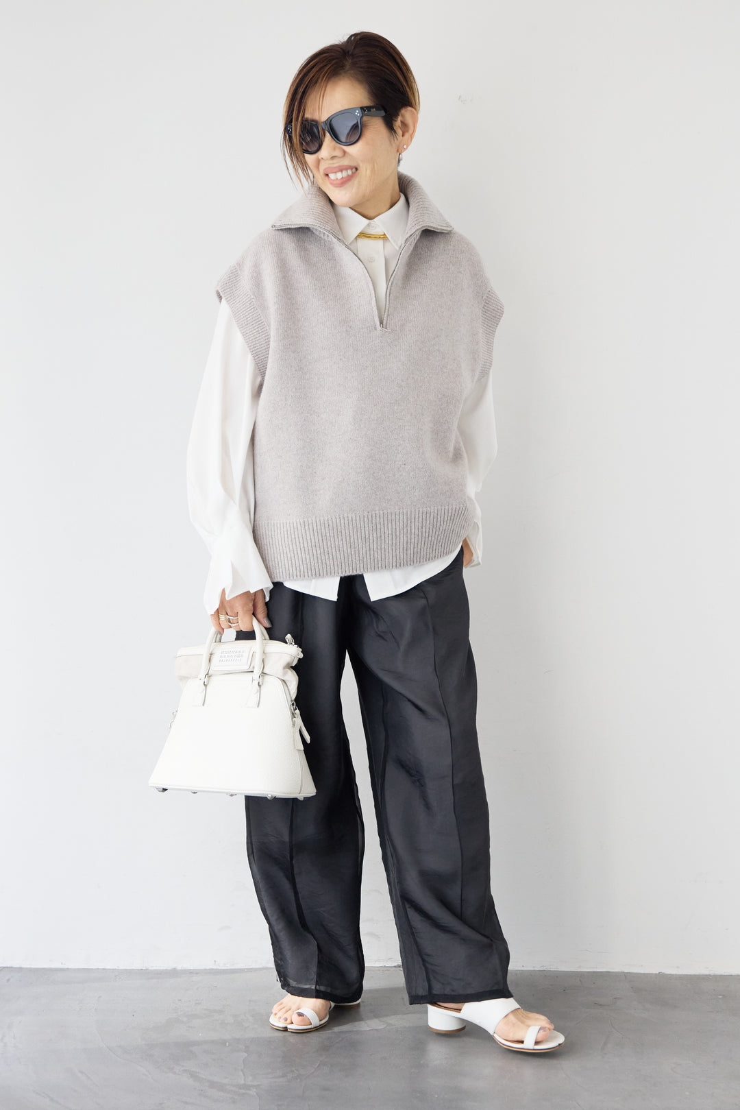 シアーライン配色パンツ