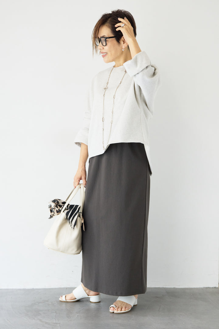 バックジップ裏毛ラメプルオーバー