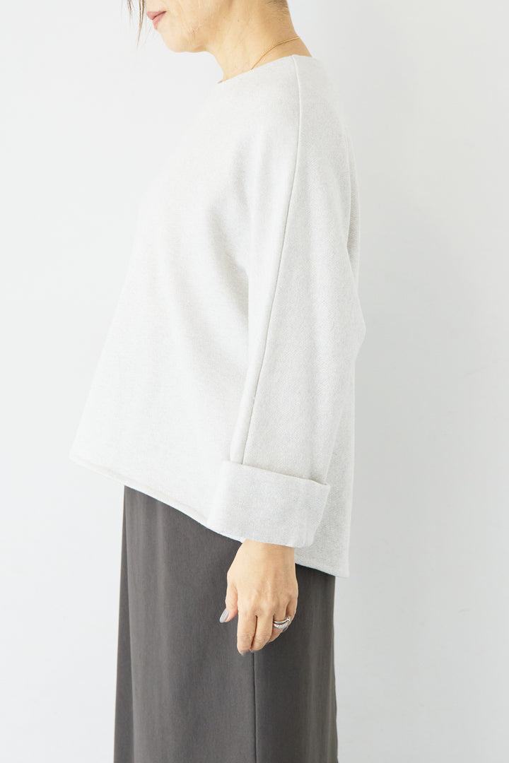 [SET]バックジップ裏毛ラメプルオーバー+トリコットリブ ウエストギャザースカート(2set)