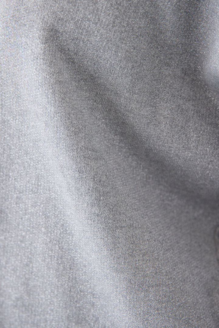 バックジップ裏毛ラメプルオーバー