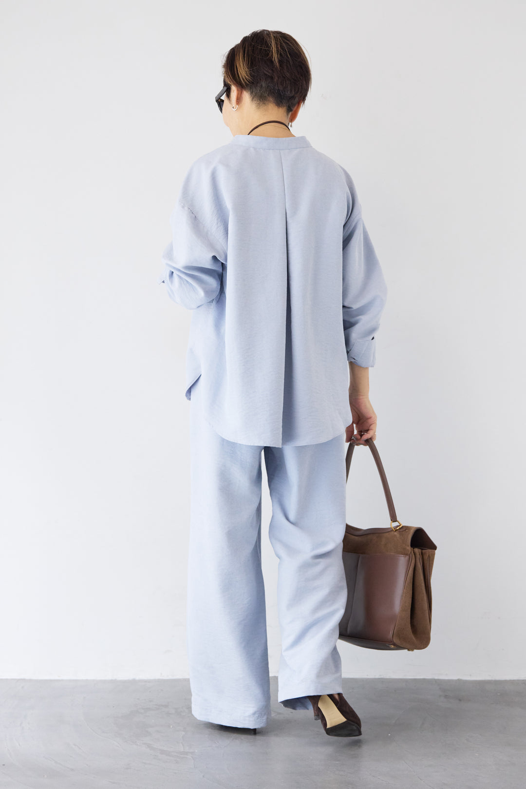 スキッパーブラウス+パンツ セットアップ